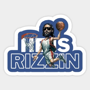 HE IS RIZZIN Sticker